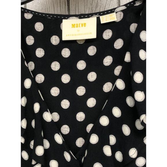 Maeve by Anthropologie Black and Cream Sleeveless Shirt Size 0 - Picture 2 of 3